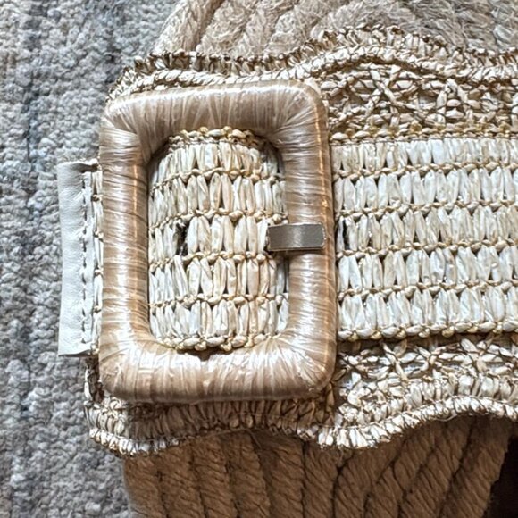 Haute Hippie Woven Straw Slide Espadrille Sandals with Buckle- Size 8.5 - Picture 3 of 4